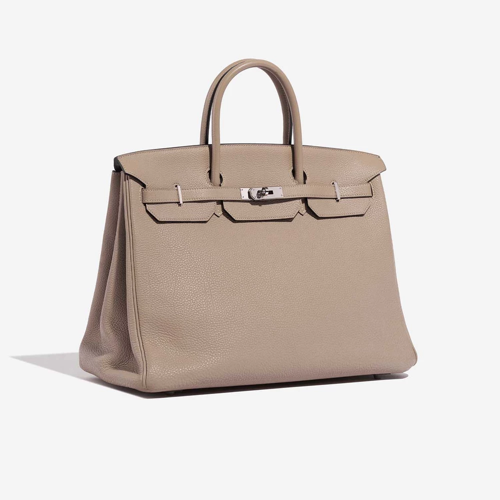 Best Replica Hermès Birkin 40 Clemence Gris Tourterelle PHW - Replica Handbags - Image 4