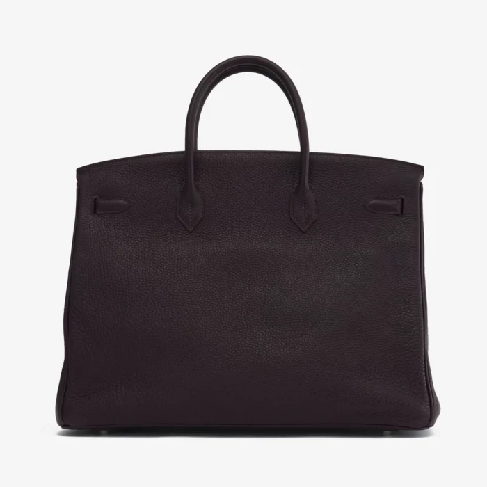 Best Replica Hermès Birkin 40 Clemence Raisin PHW - DLF - Image 2