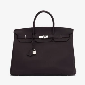 Best Replica Hermès Birkin 40 Clemence Raisin PHW - DLF