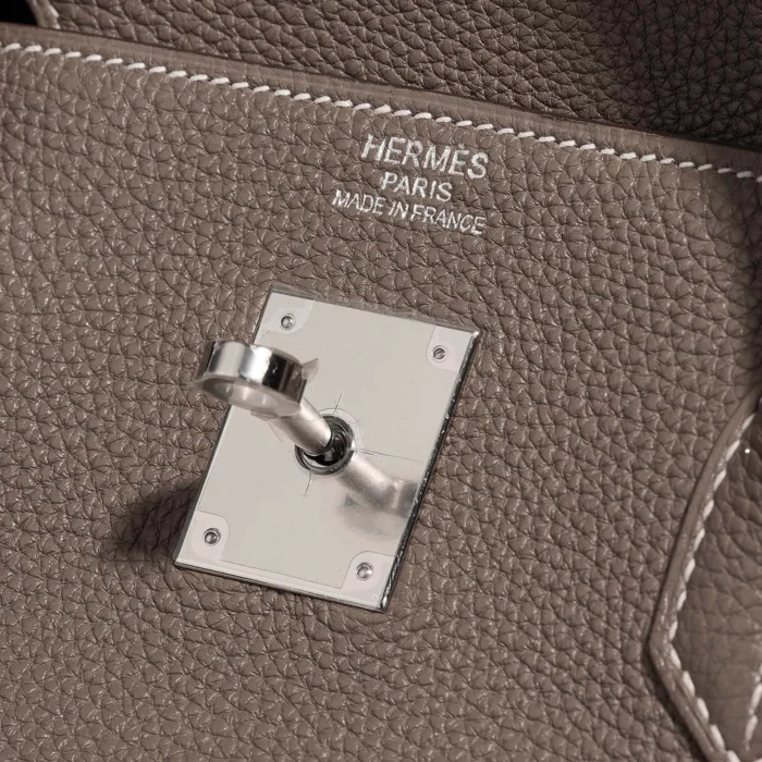 Best Replica Hermès Birkin 40 Togo Etoupe PHW - Replica Handbags - Image 6
