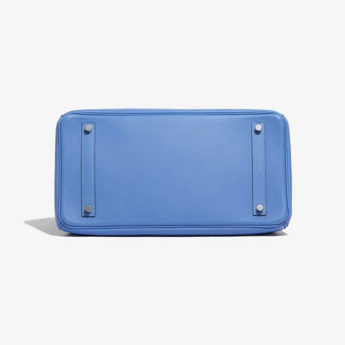 Best Replica Hermès Birkin Ghillies 35 Clemence Blue Paradise PHW - Replica Handbags - Image 3