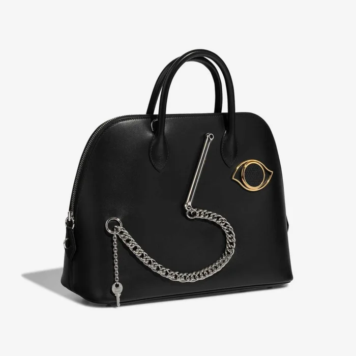 Best Replica Hermès Bolide Smile 30 Tadelakt/Niloticus Lizard Black PHW - Replica Handbags - Image 5