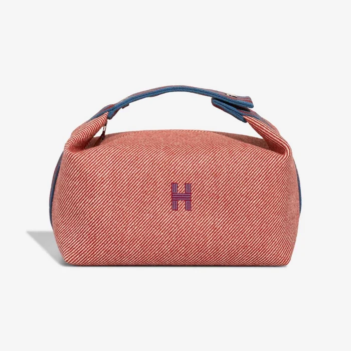 Best Replica Hermès Bride-à-Brac Large Wool Rouge Duchesse/Ecru/Cobalt PHW - Replica Handbags