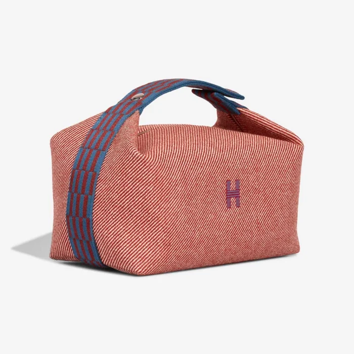 Best Replica Hermès Bride-à-Brac Large Wool Rouge Duchesse/Ecru/Cobalt PHW - Replica Handbags - Image 5