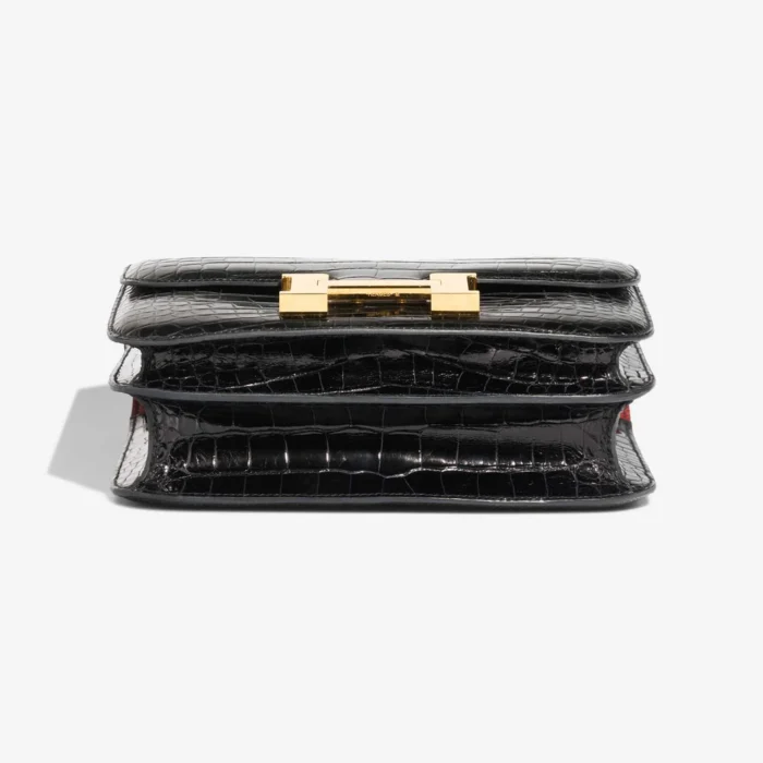 Best Replica Hermès Constance 24 Alligator Mississippiensis Black/Rouge Grenat GHW - Replica Handbags - Image 4