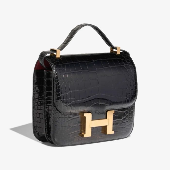 Best Replica Hermès Constance 24 Alligator Mississippiensis Black/Rouge Grenat GHW - Replica Handbags - Image 5