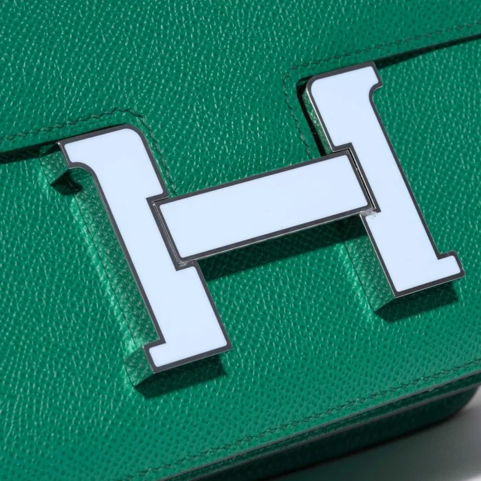 Best Replica Hermès Constance 24 Epsom Vert Jade/Blue Brume PHW - Replica Handbags - Image 6