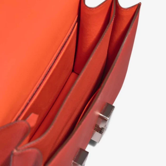 Best Replica Hermès Constance Optique 24 Evercolor Orange Poppy PHW - Replica Handbags - Image 6