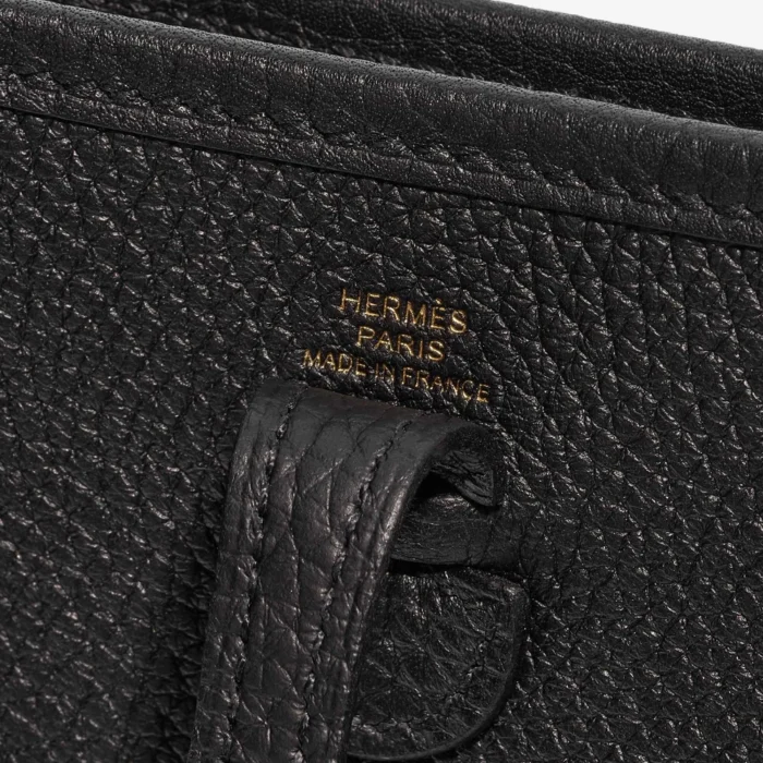 Best Replica Hermès Evelyne 16 Clemence Black GHW - Replica Handbags - Image 6