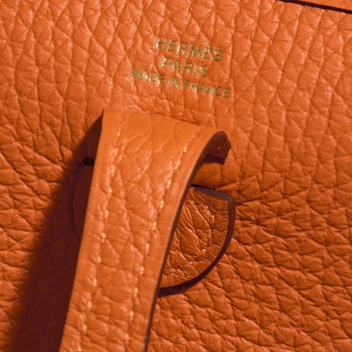 Best Replica Hermès Evelyne 16 Taurillon Clemence Orange GHW - Replica Handbags - Image 2