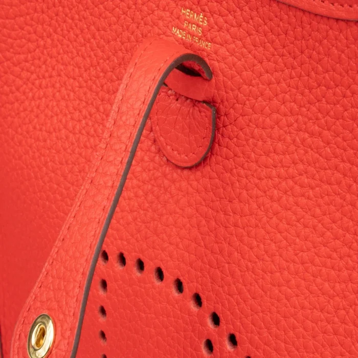 Best Replica Hermès Evelyne 16 Taurillon Clemence Rouge De Coeur GHW - DLF - Image 6