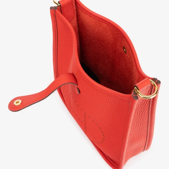Best Replica Hermès Evelyne 16 Taurillon Clemence Rouge De Coeur GHW - DLF - Image 5
