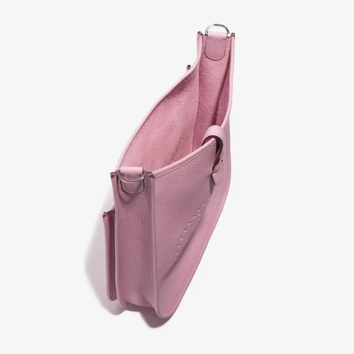 Best Replica Hermès Evelyne 29 Clemence Mauve Sylvestre PHW - Replica Handbags - Image 5