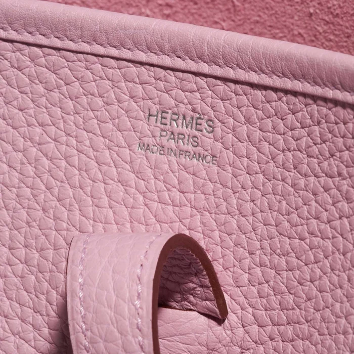 Best Replica Hermès Evelyne 29 Clemence Mauve Sylvestre PHW - Replica Handbags - Image 6