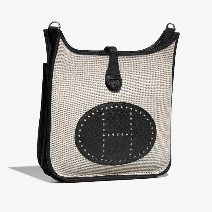 Best Replica Hermès Evelyne 29 Toile/Clemence Black/Ecru PHW - Replica Handbags - Image 5