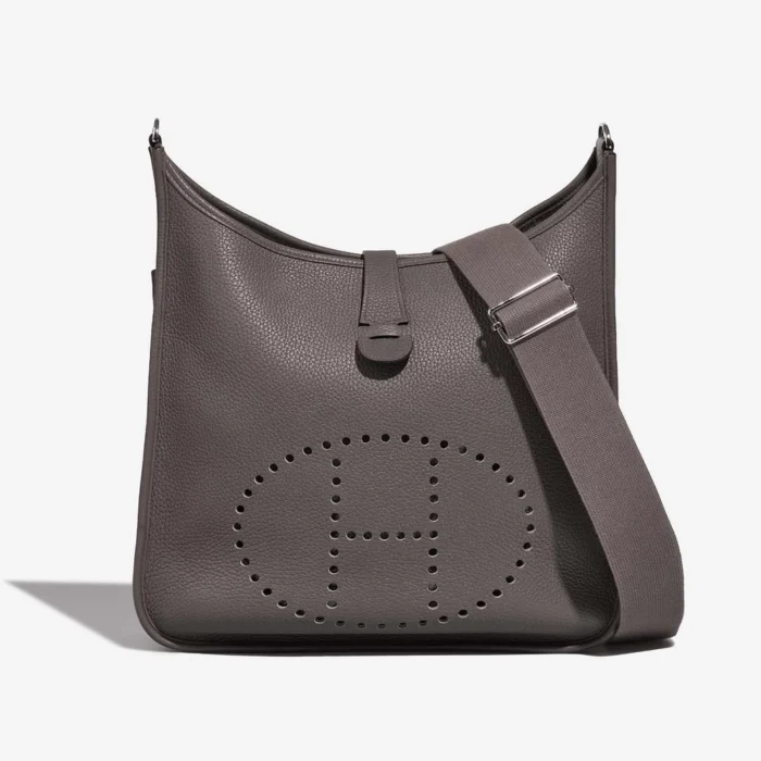 Best Replica Hermès Evelyne 33 Clemence in Gris Etain PHW