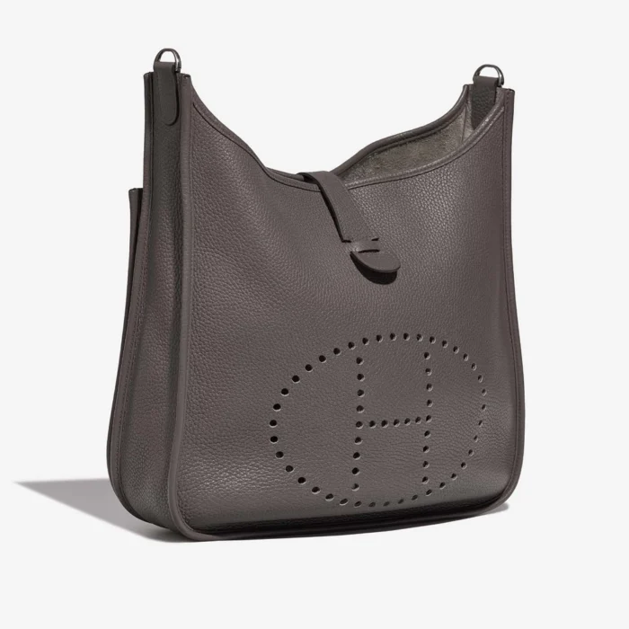 Best Replica Hermès Evelyne 33 Taurillon Clemence Gris etain PHW - Replica Handbags - Image 5