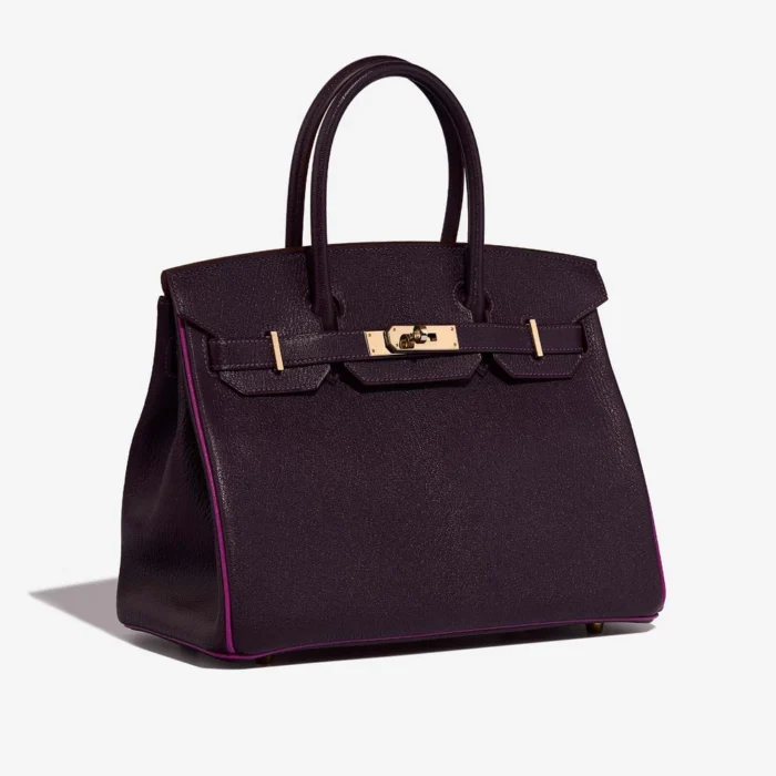 Best Replica Hermès HSS Birkin 30 Chevre Mysore Raisin/Rose Pourpre PBHW - Replica Handbags - Image 4