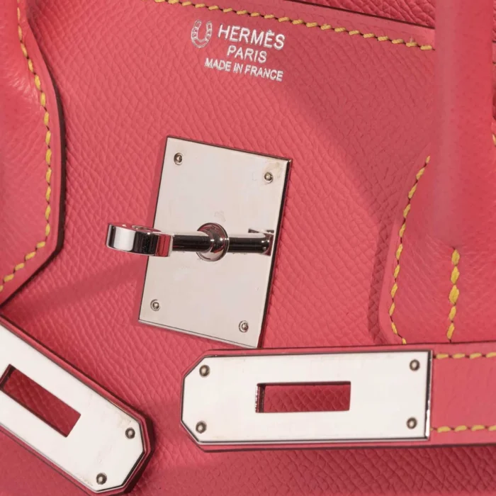 Best Replica Hermès HSS Birkin 30 Epsom Rose Azalee/Gris Mouette/Jaune Poussin PHW - Replica Handbags - Image 6