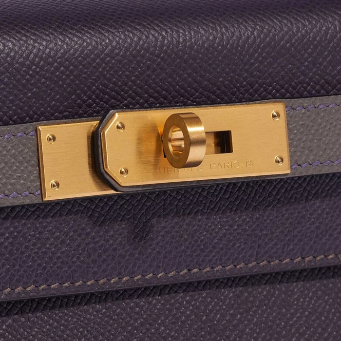 Best Replica Hermès HSS Kelly 28 Epsom Raisin/Gris Etain GHW - Replica Handbags - Image 7