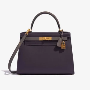 Best Replica Hermès HSS Kelly 28 Epsom Raisin/Gris Etain GHW