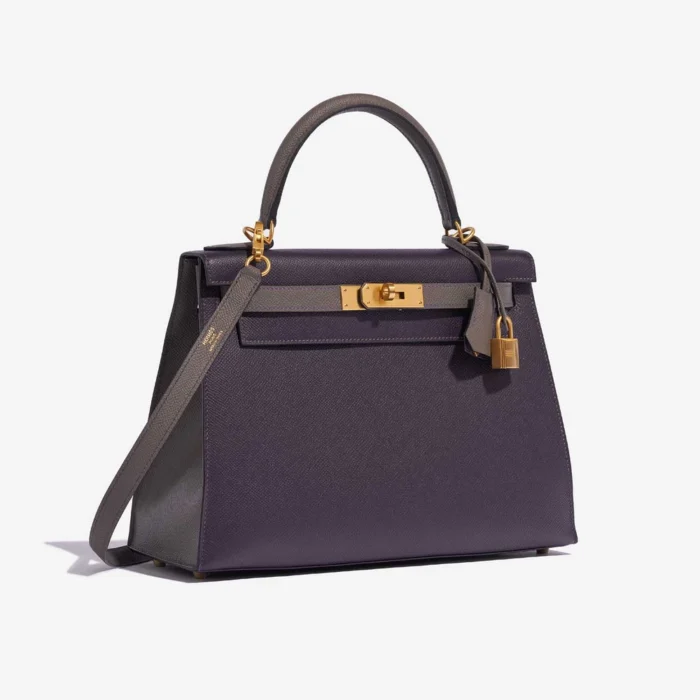 Best Replica Hermès HSS Kelly 28 Epsom Raisin/Gris Etain GHW - Replica Handbags - Image 4