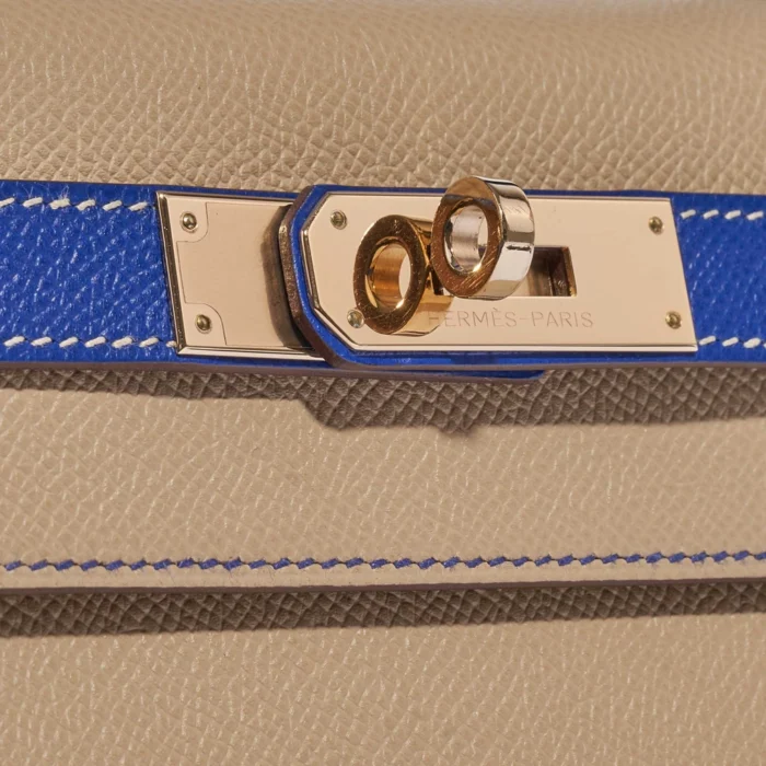 Best Replica Hermès HSS Kelly 28 Epsom Trench/Blue Electrique GHW - Replica Handbags - Image 7