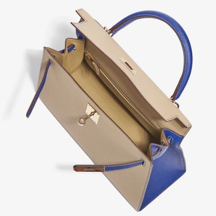 Best Replica Hermès HSS Kelly 28 Epsom Trench/Blue Electrique GHW - Replica Handbags - Image 5