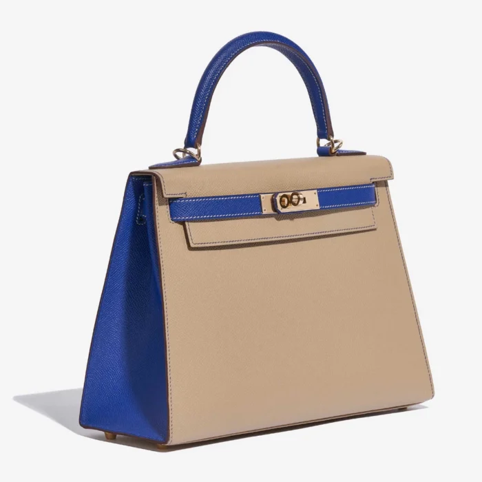 Best Replica Hermès HSS Kelly 28 Epsom Trench/Blue Electrique GHW - Replica Handbags - Image 4