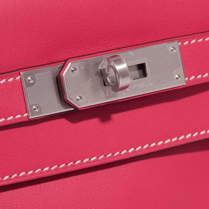 Best Replica Hermès HSS Kelly 28 Swift Rose Extrême/Rose Sakura PHW - Replica Handbags - Image 7