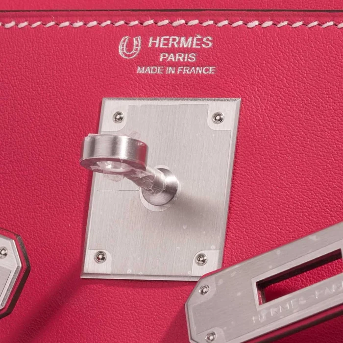 Best Replica Hermès HSS Kelly 28 Swift Rose Extrême/Rose Sakura PHW - Replica Handbags - Image 6