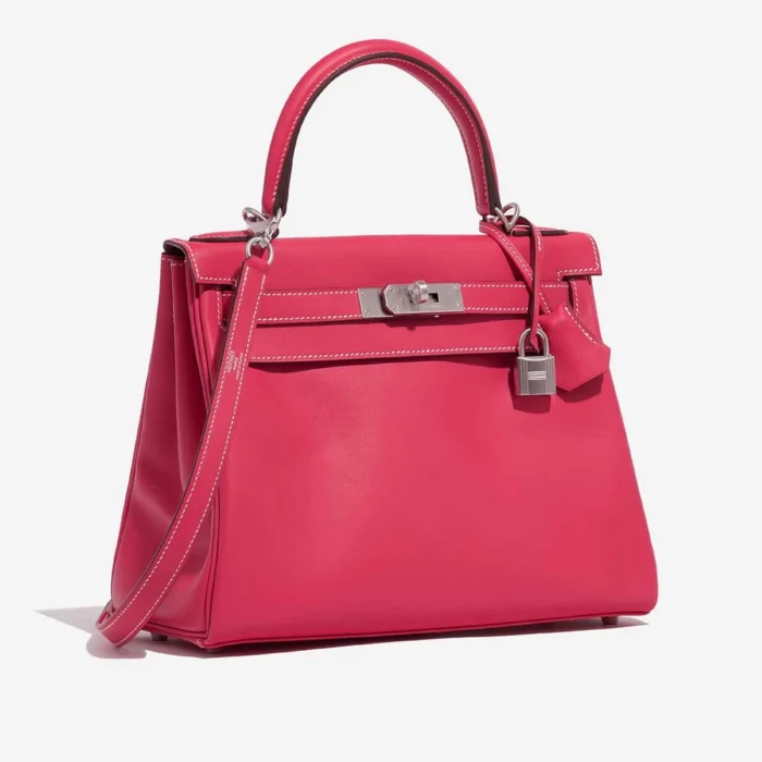 Best Replica Hermès HSS Kelly 28 Swift Rose Extrême/Rose Sakura PHW - Replica Handbags - Image 4