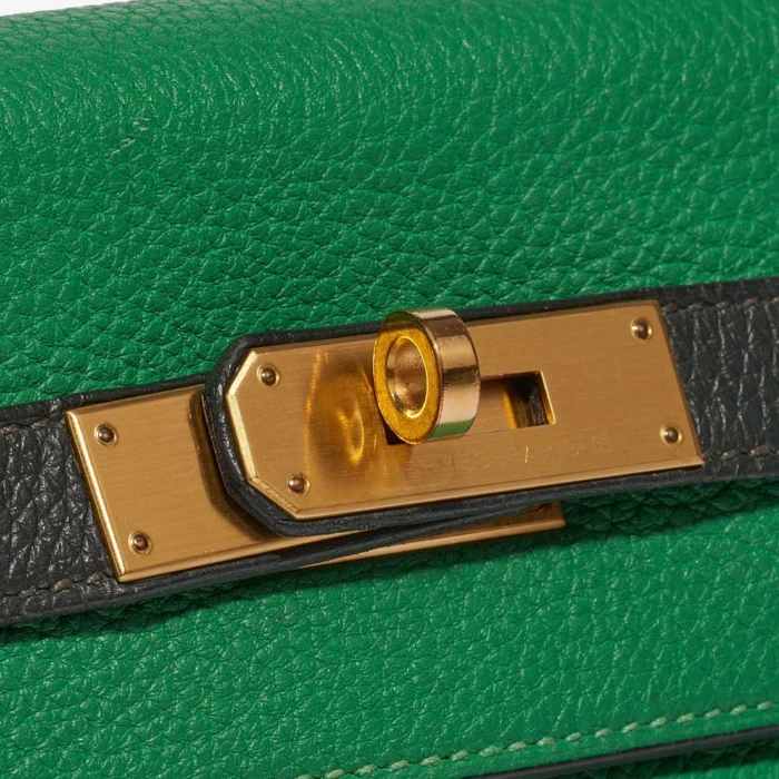 Best Replica Hermès HSS Kelly 28 Togo Bamboo/Canopee GHW - Replica Handbags - Image 7