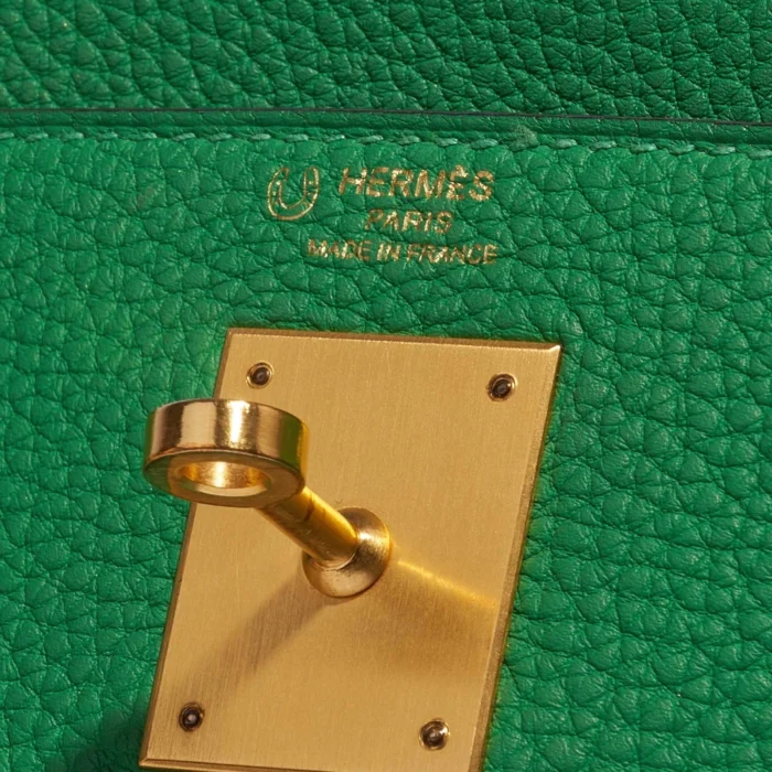 Best Replica Hermès HSS Kelly 28 Togo Bamboo/Canopee GHW - Replica Handbags - Image 6
