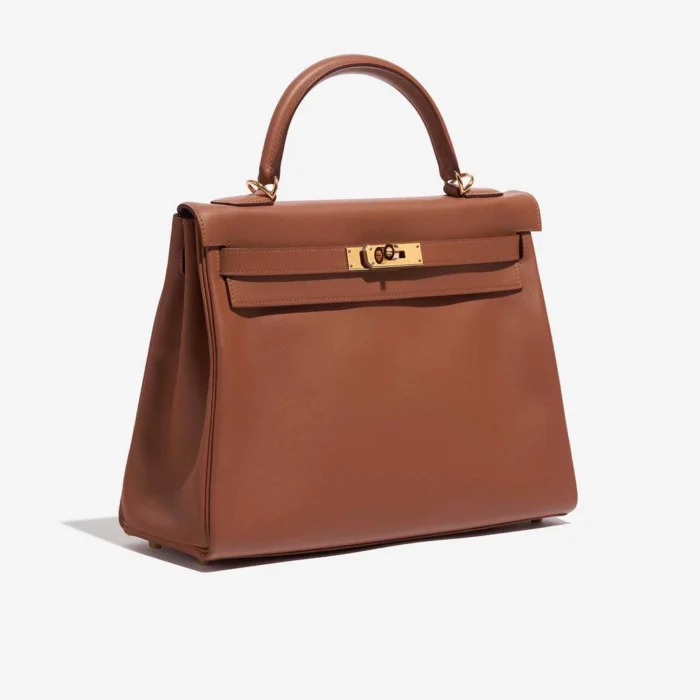 Best Replica Hermès HSS Kelly 32 Swift Gold/Apricot GHW - Replica Handbags - Image 4