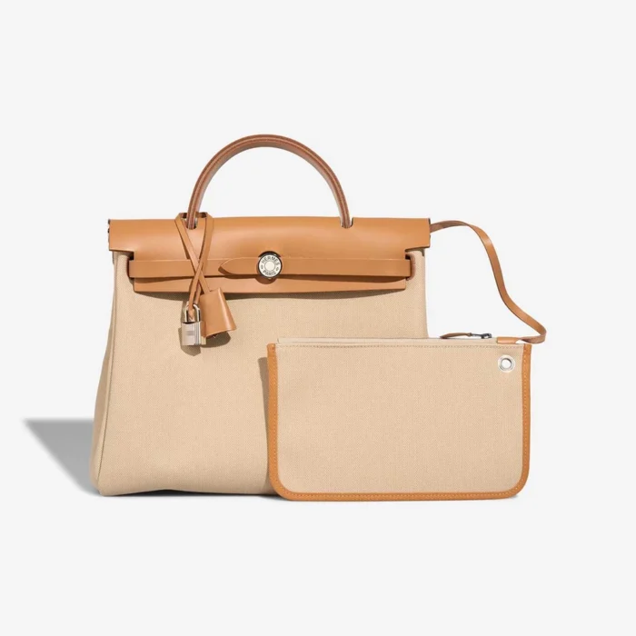 Best Replica Hermès Herbag 31 Toile Militaire/Vache Hunter Beton/Sable Naturel/Nata PHW - Replica Handbags