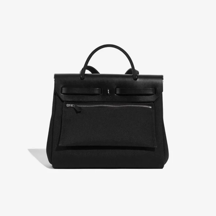 Best Replica Hermès Herbag 31 Toile/Vache Hunter Black PHW - Replica Handbags - Image 3