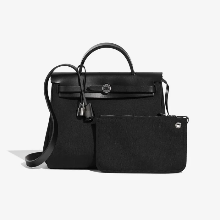 Best Replica Hermès Herbag 31 Toile/Vache Hunter Black PHW - Replica Handbags