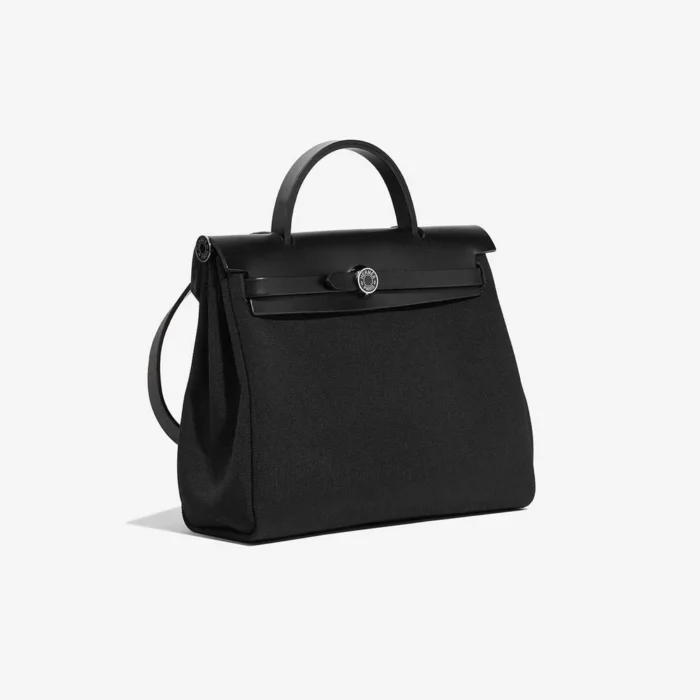 Best Replica Hermès Herbag 31 Toile/Vache Hunter Black PHW - Replica Handbags - Image 6