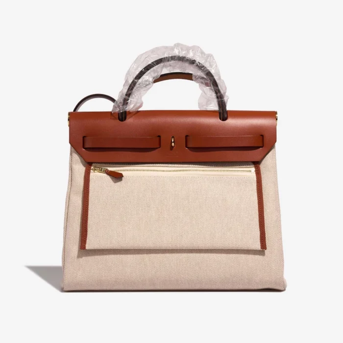 Best Replica Hermès Herbag 31 Toile/Vache Hunter Cuivre/Ecru/Beige GHW - Replica Handbags - Image 3