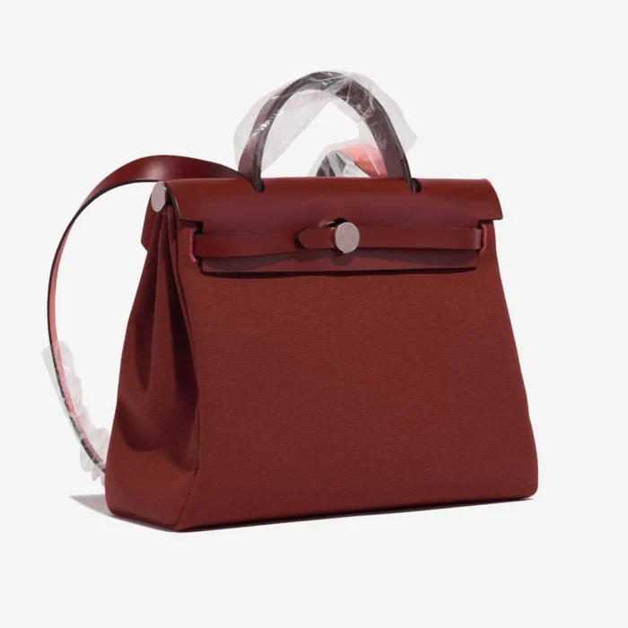 Best Replica Hermès Herbag 31 Toile/Vache Hunter Rouge H PHW - Replica Handbags - Image 5