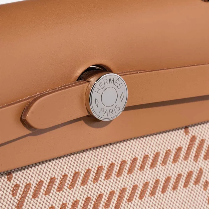 Best Replica Hermès Herbag 31 Toile/Vache Hunter Sable Naturel/Ecru PHW - Replica Handbags - Image 5