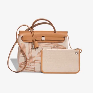 Best Replica Hermès Herbag 31 Toile/Vache Hunter Sable Naturel/Ecru PHW - Replica Handbags