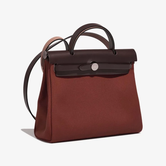 Best Replica Hermès Herbag 31 Toile/Vache Hunter Sienne/ebene RHW - Replica Handbags - Image 5