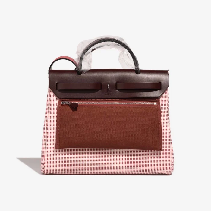 Best Replica Hermès Herbag 31 Toile/Vache Hunter Ecru/Rouge/White/Framboise PHW - Replica Handbags - Image 3