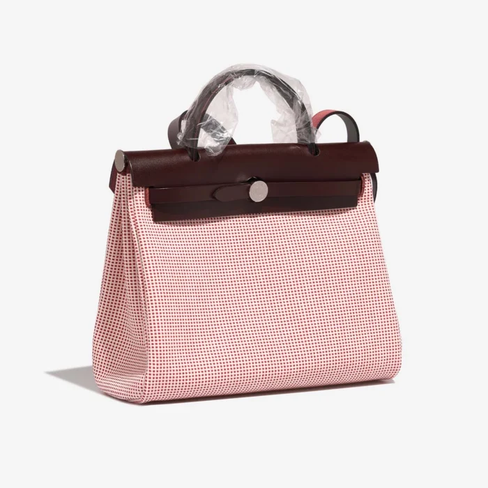 Best Replica Hermès Herbag 31 Toile/Vache Hunter Ecru/Rouge/White/Framboise PHW - Replica Handbags - Image 5