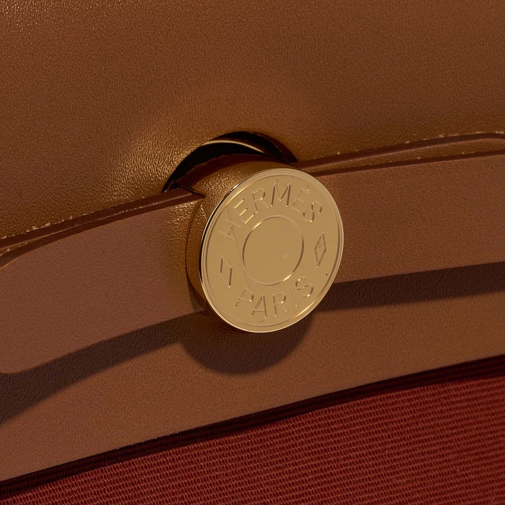 Best Replica Hermès Herbag 31 Vache Hunter/Toile Cuivre/Mecano/Fauve GHW - Replica Handbags - Image 6