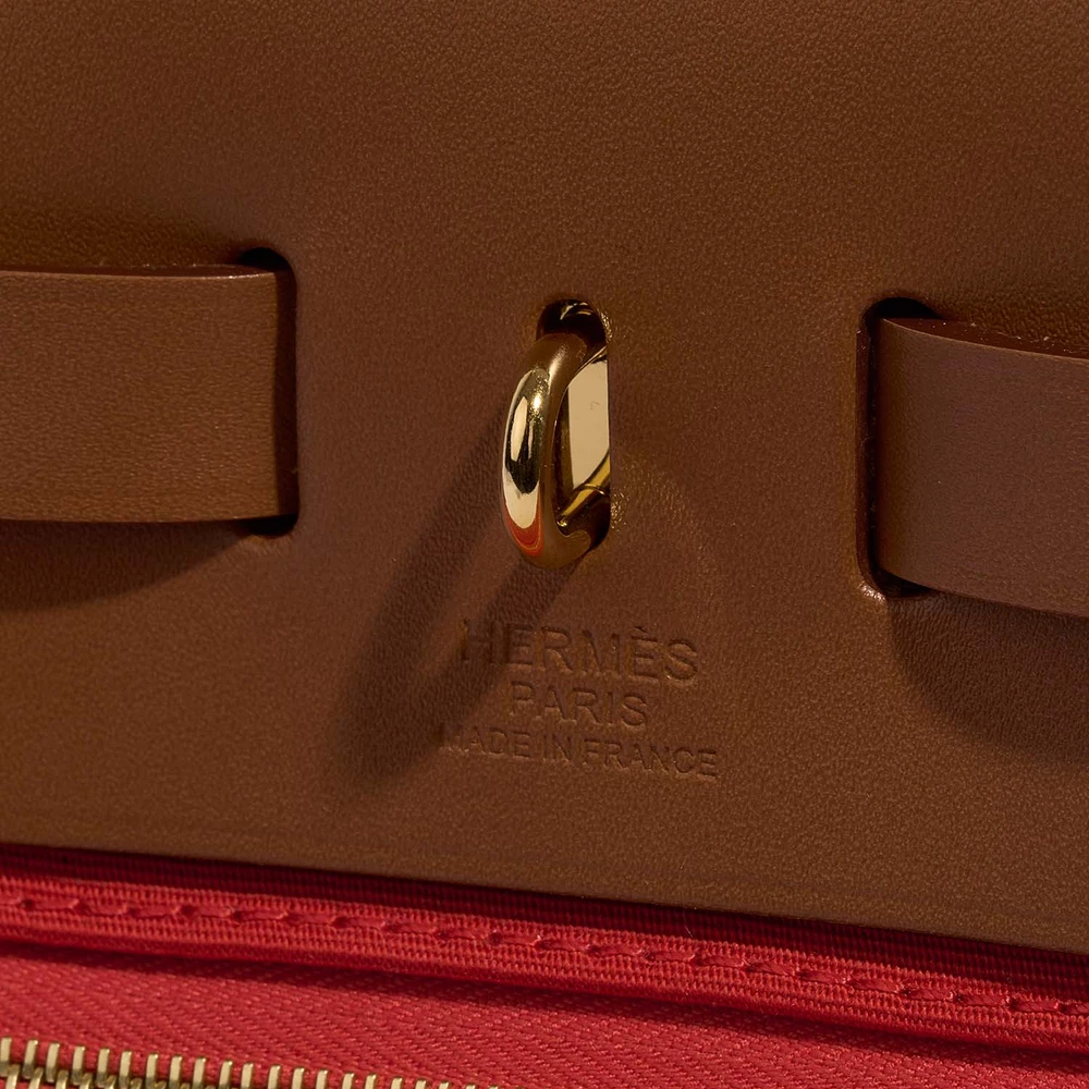 Best Replica Hermès Herbag 31 Vache Hunter/Toile Cuivre/Mecano/Fauve GHW - Replica Handbags - Image 2