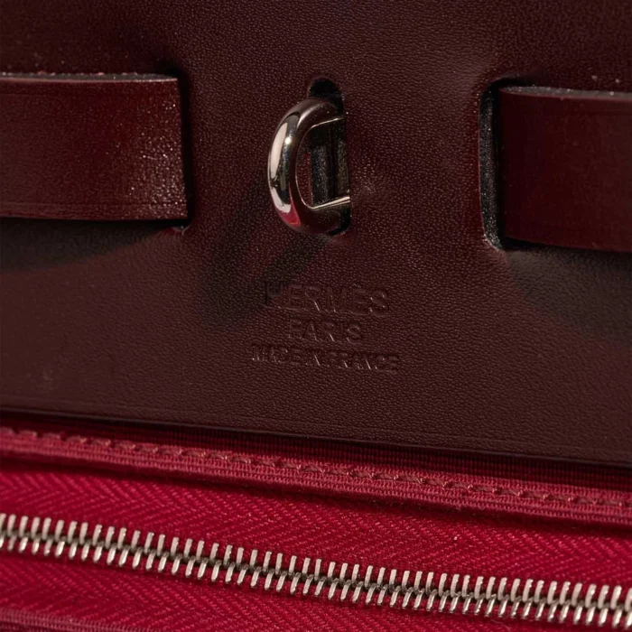 Best Replica Hermès Herbag 31 Vache Hunter/Toile Rouge Sellier/Bubblegum PHW - Replica Handbags - Image 2
