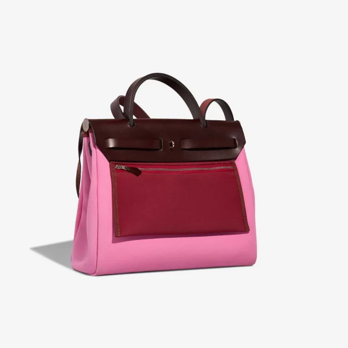 Best Replica Hermès Herbag 31 Vache Hunter/Toile Rouge Sellier/Bubblegum PHW - Replica Handbags - Image 5